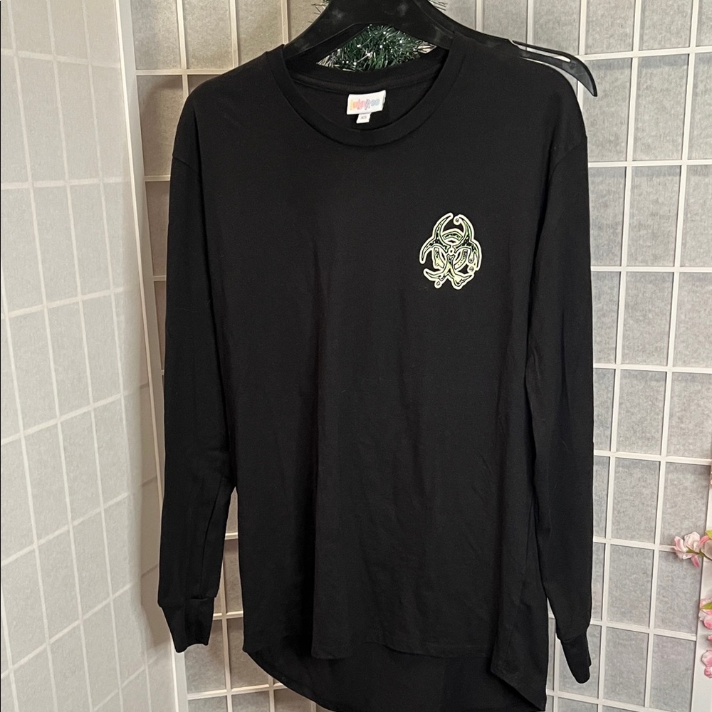 Black Long Sleeve Shirt with glow in the dark Graphics